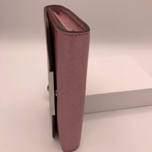 Henri Bendel West 57th Wristlet Wallet Metallic Pink Leather Wrist Strap - Picture 4 of 14